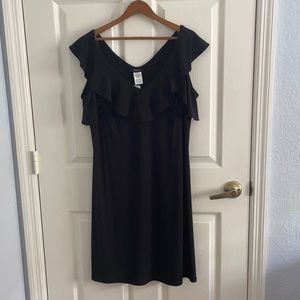 NWT MSK cold shoulder black dress
